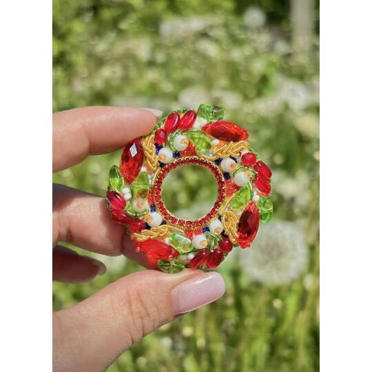 Crystal Art Brooch Summer Wreath Beadwork Kit
